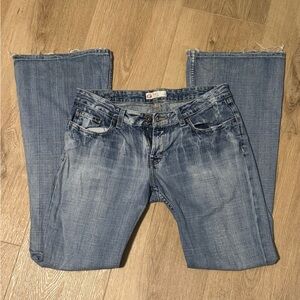 Y2k vintage low rise bootcut distressed jeans